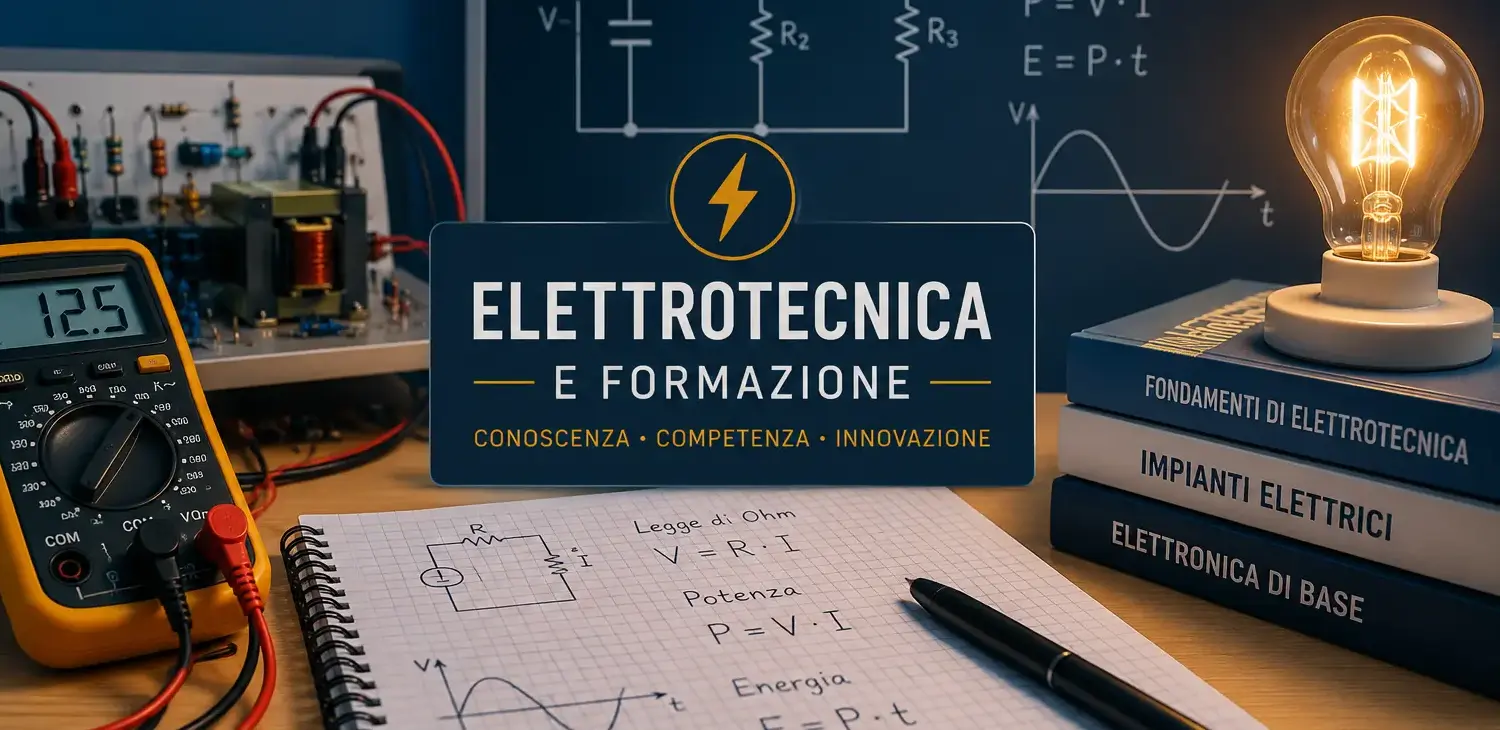 Elettrotecnica e formazione con circuiti elettrici, strumenti di misura e formule fondamentali
