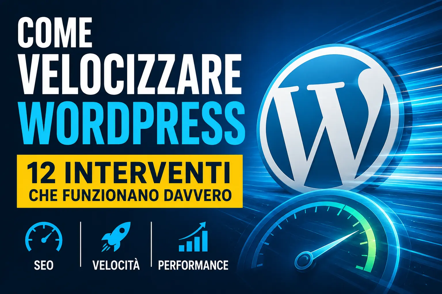 Come velocizzare WordPress con 12 interventi efficaci per migliorare velocità, SEO e prestazioni del sito web