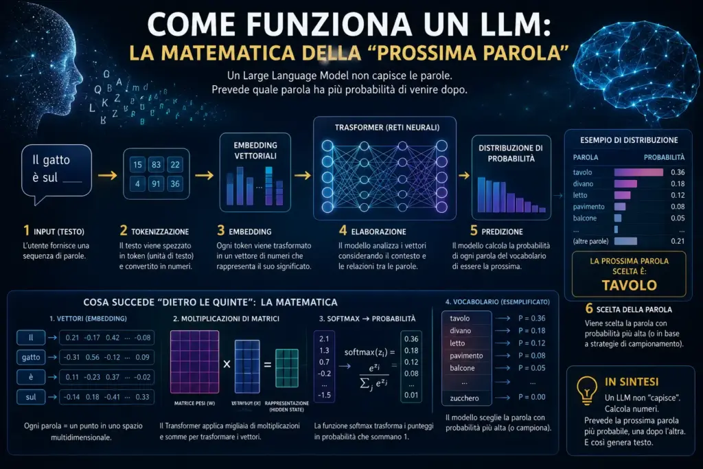 Come funziona un LLM infografica interattiva