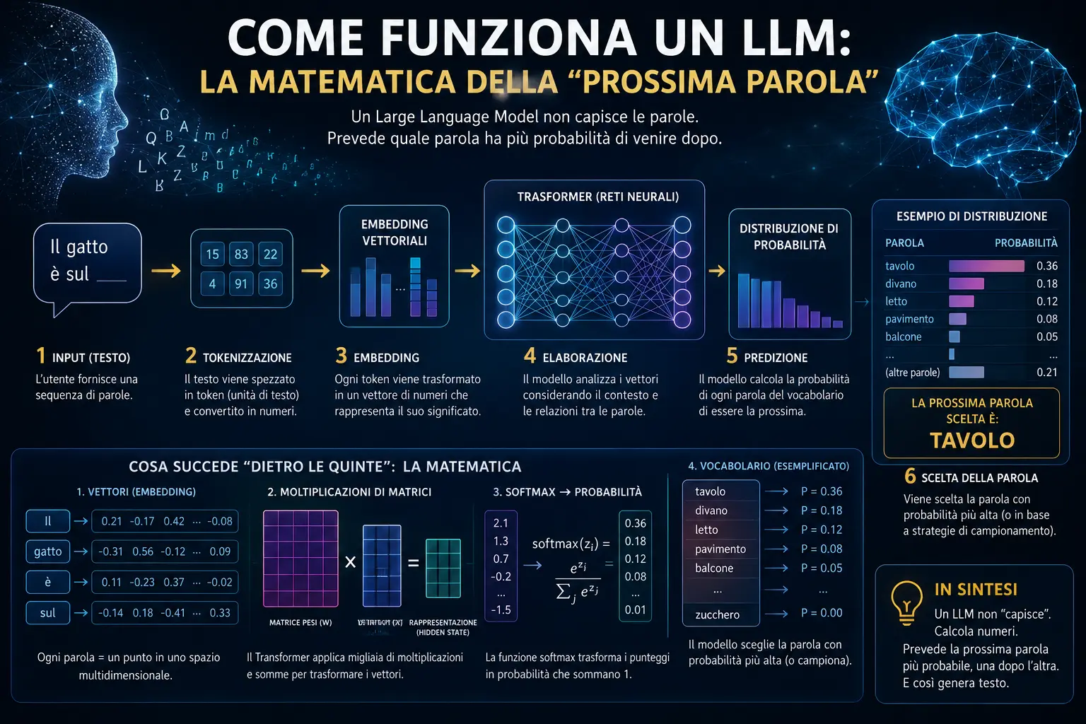 Come funziona un LLM infografica interattiva